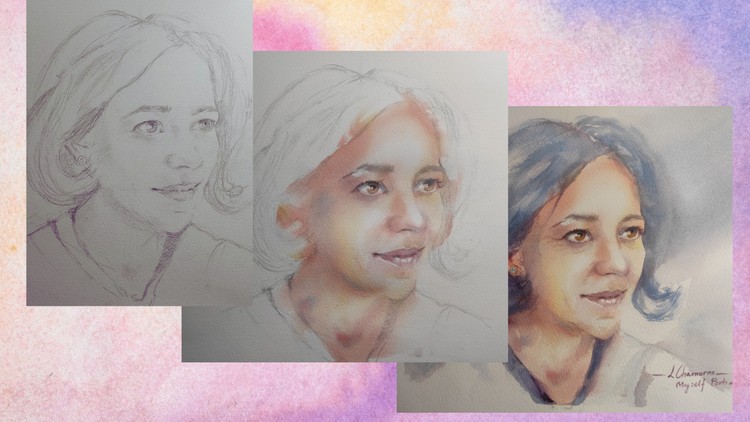 Create a Portrait on Watercolors from Scrash